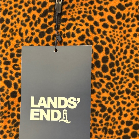 Lands' End Animal Print Quarter-Zip Top - Picture 2 of 6